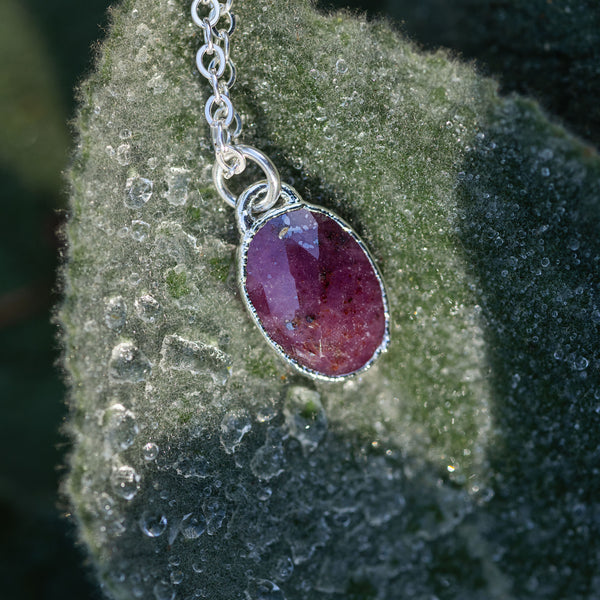 Rose Cut Ruby Necklace