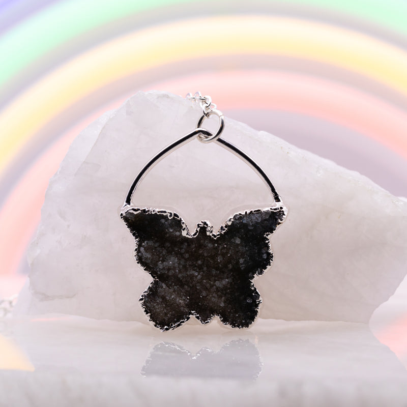 Druzy Butterfly Necklace