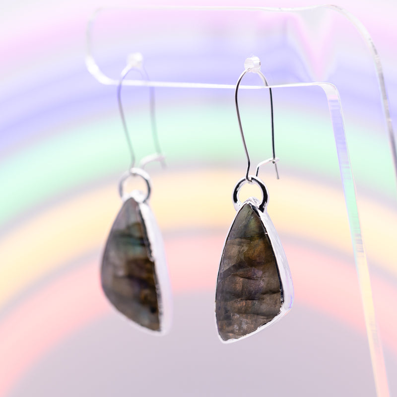 Freeform Labradorite Earrings