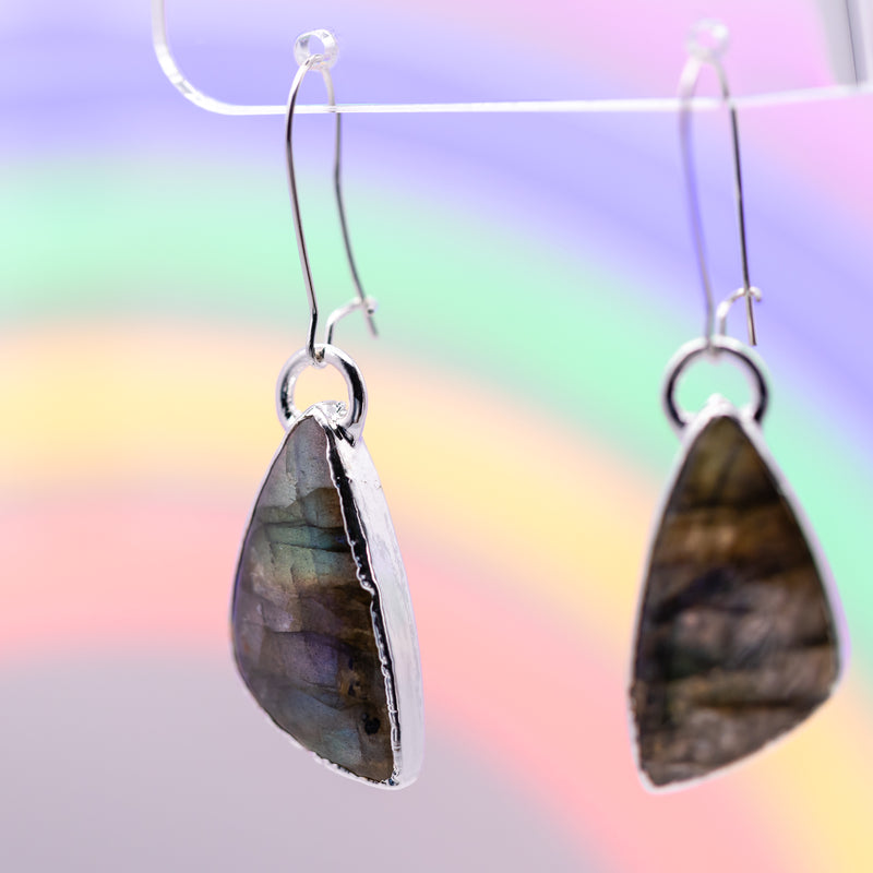 Freeform Labradorite Earrings