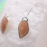 Natural Peach Moonstone Earrings