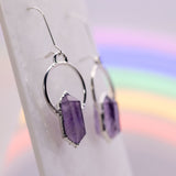 Double Terminated Amethyst Point Earrings