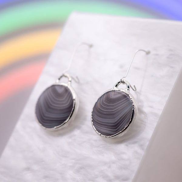 Botswana Agate Round Earrings