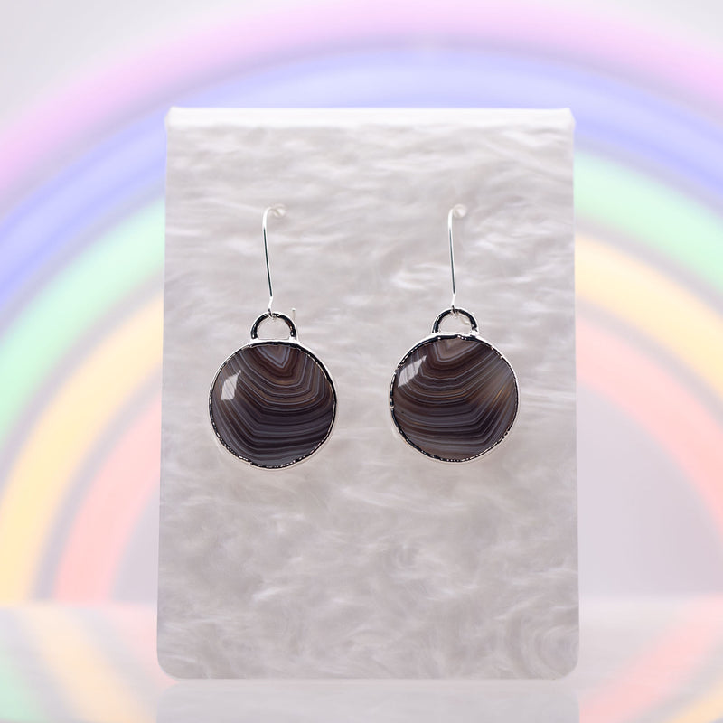 Botswana Agate Round Earrings