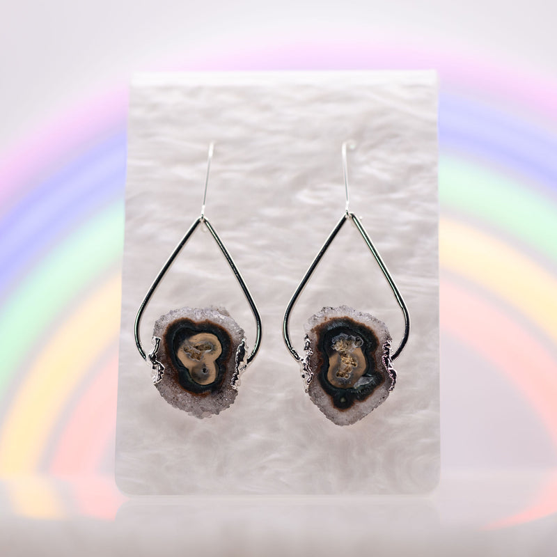 Amethyst Stalactite Slice Earrings