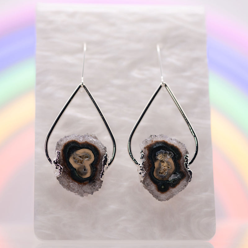 Amethyst Stalactite Slice Earrings