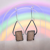 Druzy Square Teardrop Top Earrings