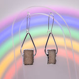 Druzy Square Teardrop Top Earrings