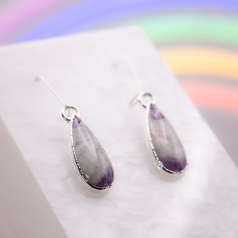 Chevron Amethyst Earrings