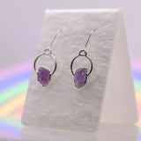 Faceted Amethyst Freeform Earrings