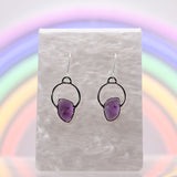 Faceted Amethyst Freeform Earrings