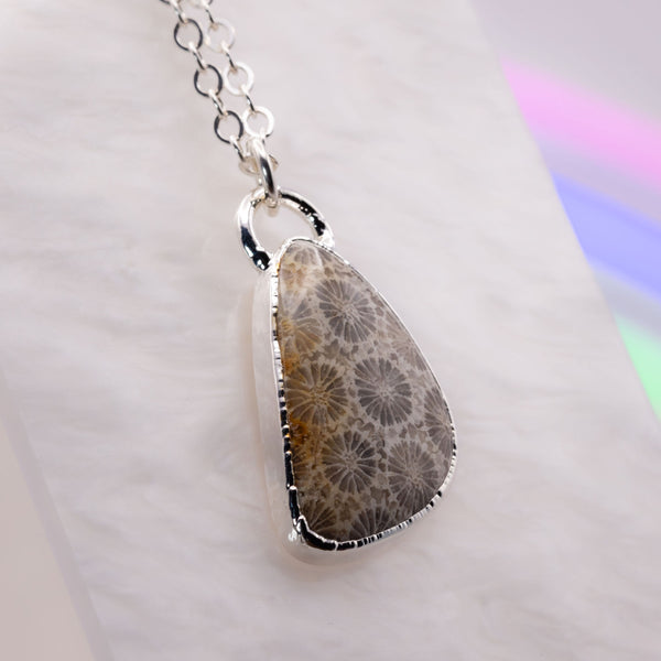 Fossilized Coral Freeform Necklace