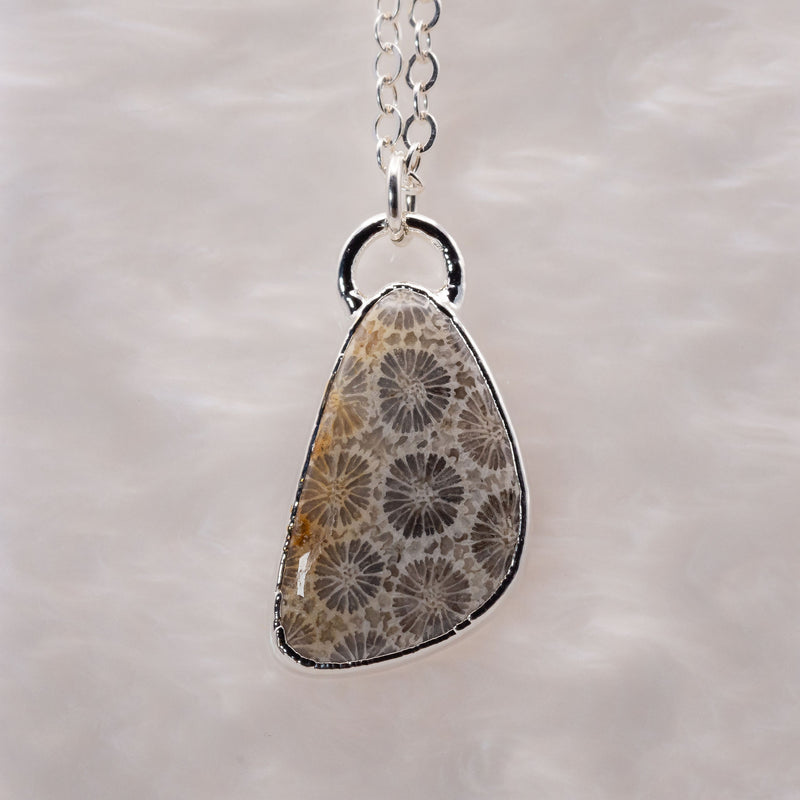 Fossilized Coral Freeform Necklace