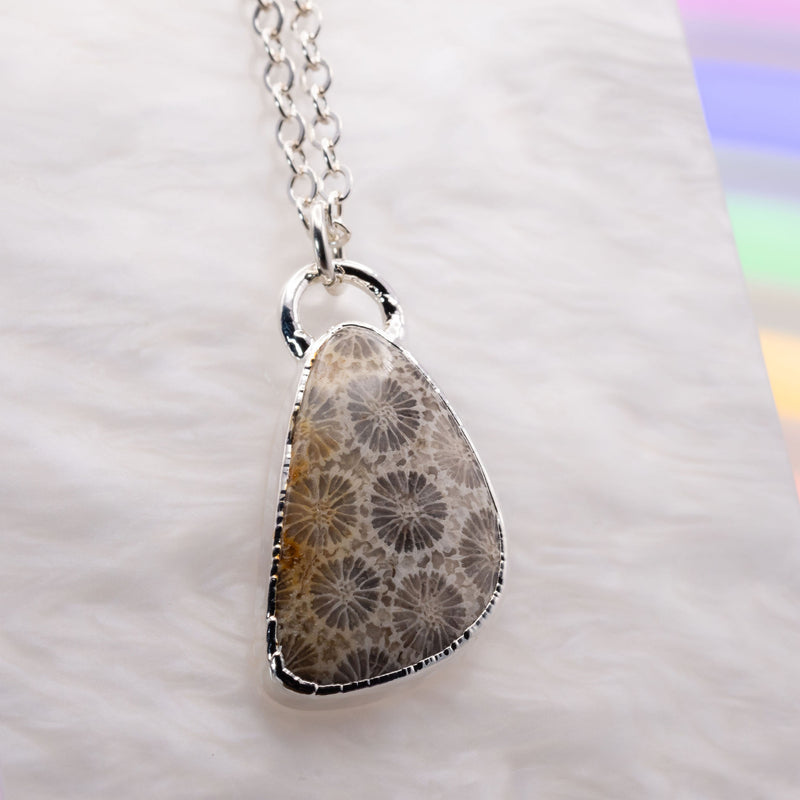 Fossilized Coral Freeform Necklace