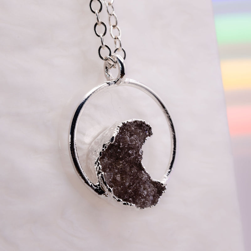 Druzy Moon Necklace