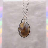 Faceted Botswana Agate Oval Necklace