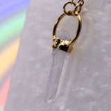 Tibetan Quartz Point Round Top Necklace