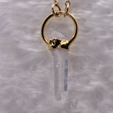 Tibetan Quartz Point Round Top Necklace