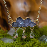 Druzy Cloud with Crystal Rain Drops Necklace