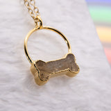 Citrine Dog Bone Round Top Necklace