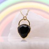 Rose Cut Rainbow Obsidian Necklace