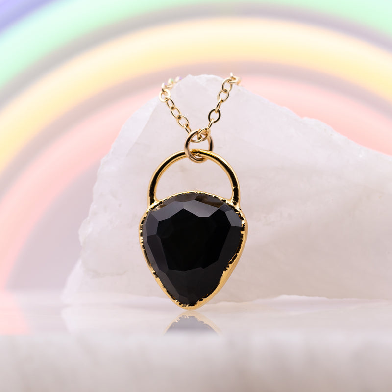 Rose Cut Rainbow Obsidian Necklace