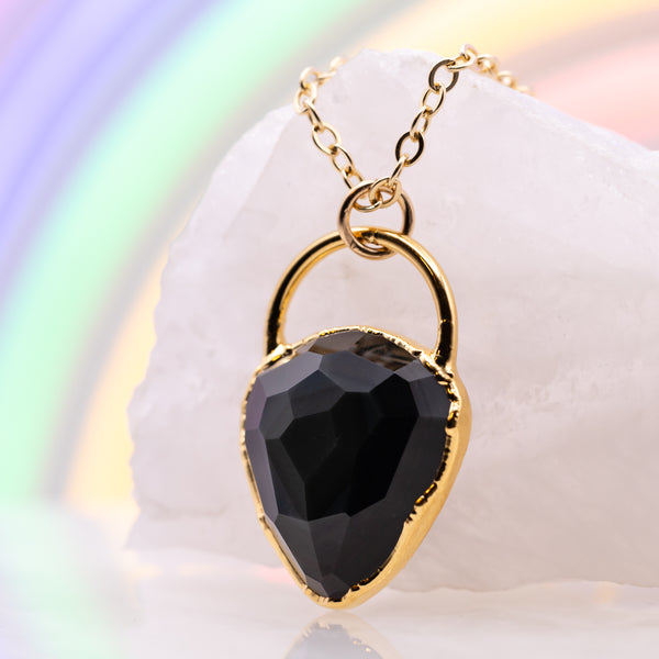 Rose Cut Rainbow Obsidian Necklace