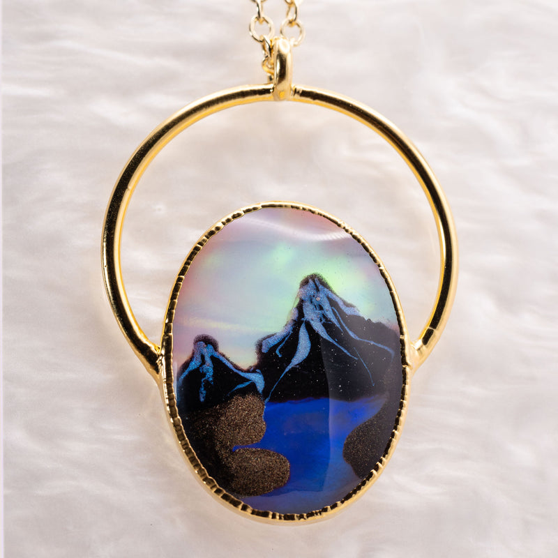 Aurora Opal Mountains w/ River Large Necklace