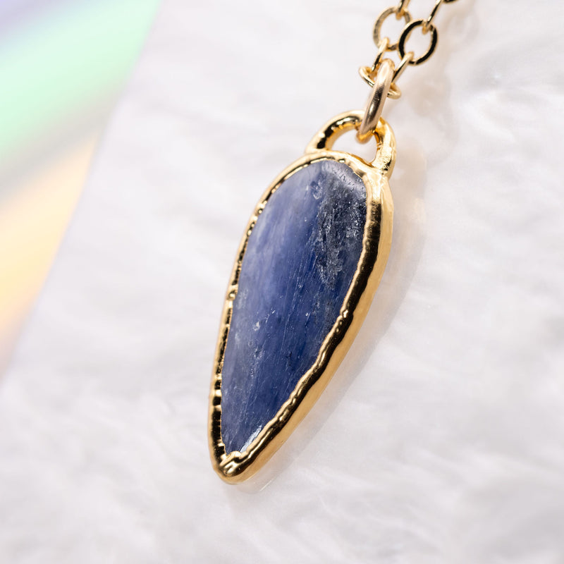 Blue Kyanite Inverted Teardrop Necklace