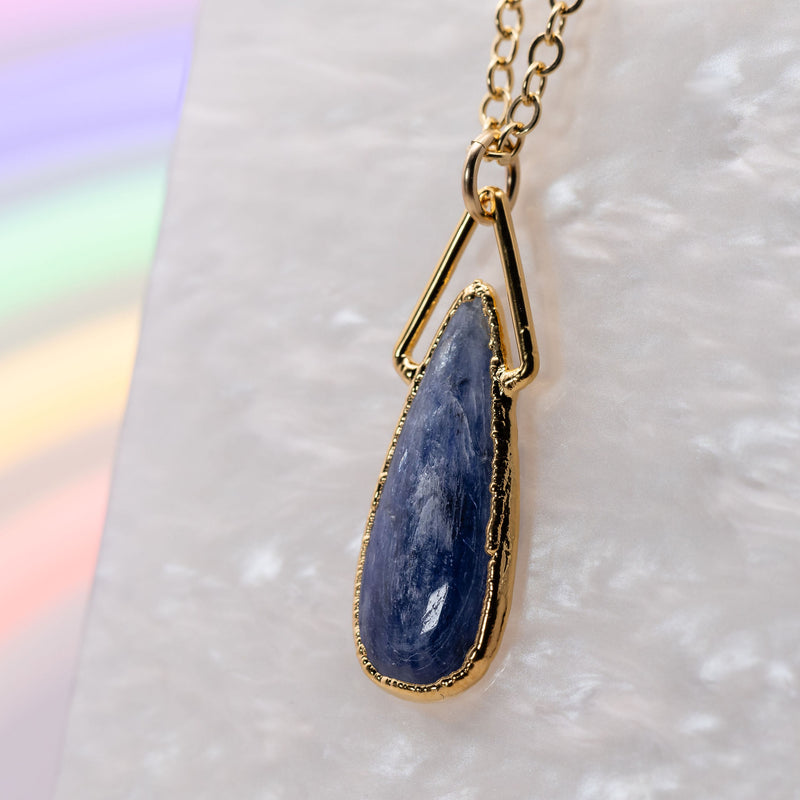 Blue Kyanite Teardrop Necklace