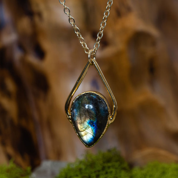 Labradorite Inverted Teardrop Necklace