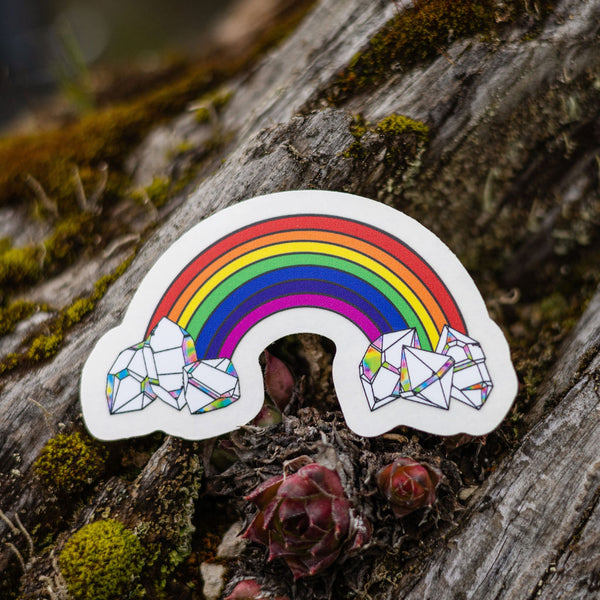 Small Rainbow/Herkimer Diamond Clouds Rainbow Maker Sticker