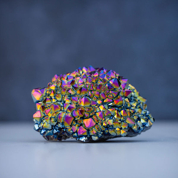 Titanium Aura Quartz Cluster