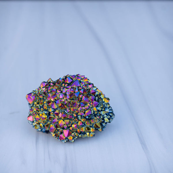 Titanium Aura Quartz Cluster