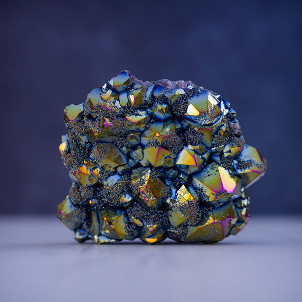 Titanium Aura Quartz Cluster