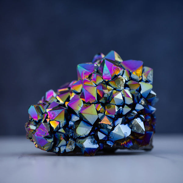 Titanium Aura Quartz Cluster