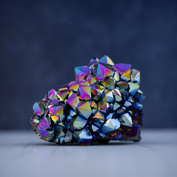 Titanium Aura Quartz Cluster