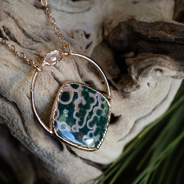 Ocean Jasper/Morganite Necklace