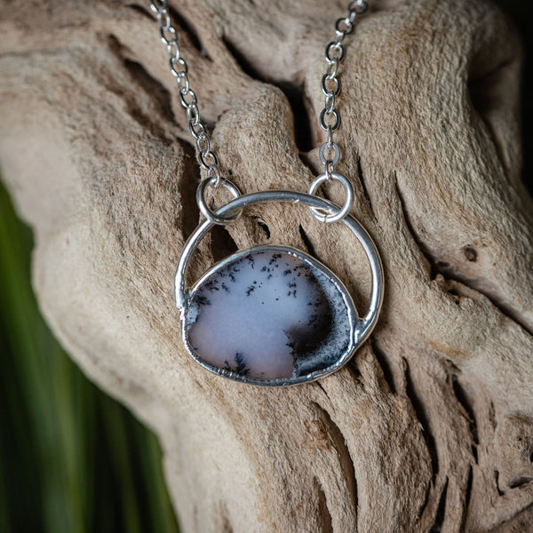 Faceted Dendritic Opal Necklace