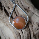 Silver Round Carnelian Necklace